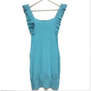 MNG Suit Blue Sleeveless Knee Length Sheath Dress